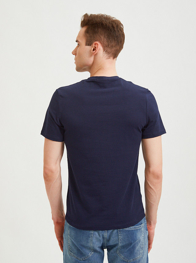 Тёмно-синяя базовая футболка Sevenext