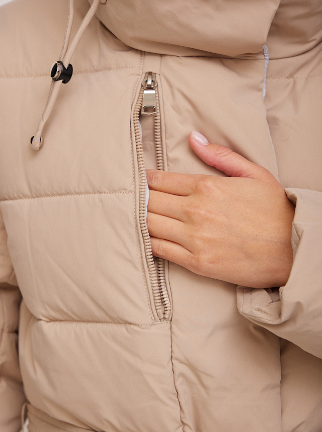 Куртка пальто с поясом утепленная Sevenext