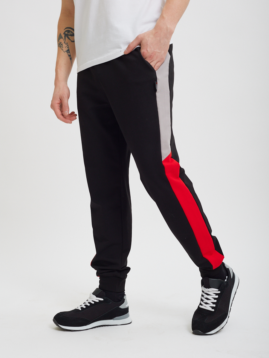 Чёрные спортивные брюки с контрастной полосой Overcome