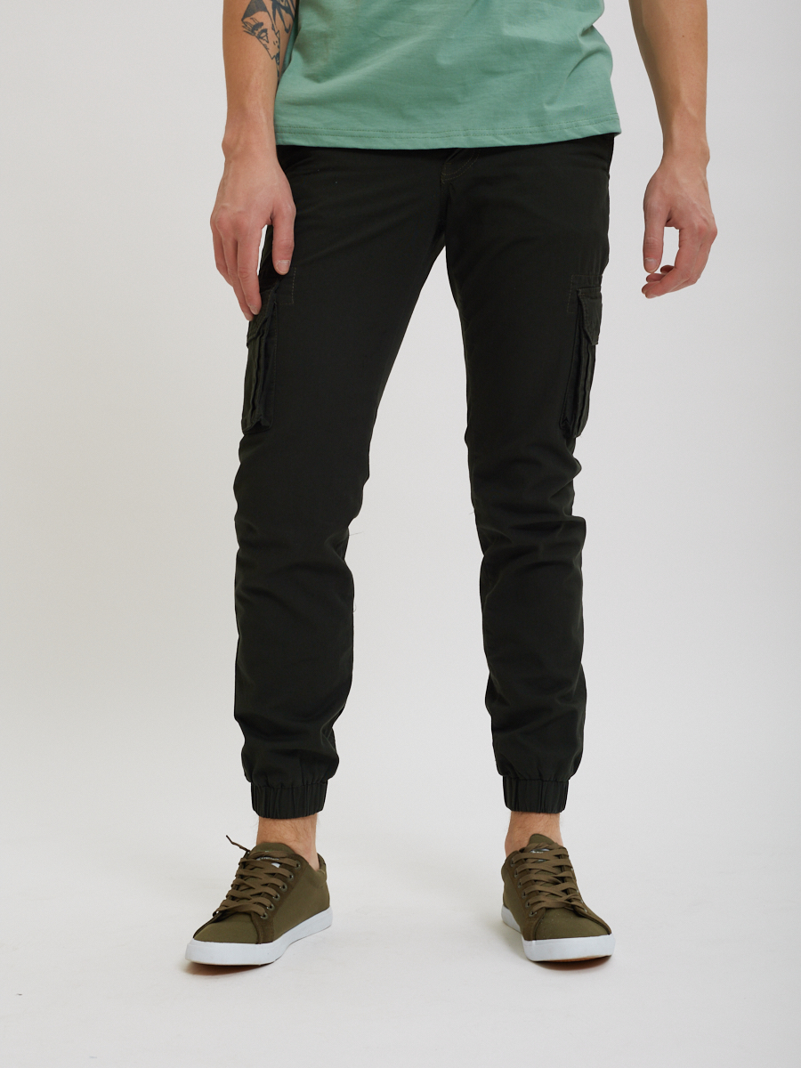 Тёмно-зелёные брюки-карго Sevenext