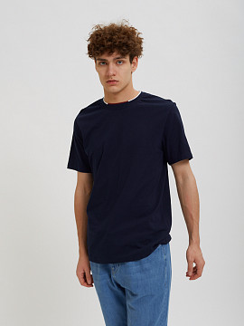 Тёмно-синяя футболка Sevenext с контрастной деталью