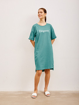 Платье-футболка с принтом зелёное Sevenext
