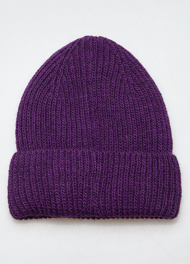 Фиолетовая шерстяная шапка бини Marhatter с декоративным украшением