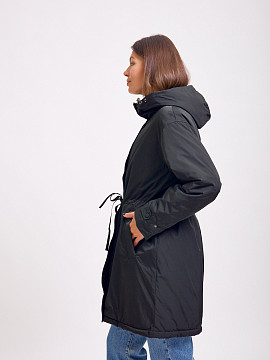 Чёрная демисезонная куртка парка Sevenext