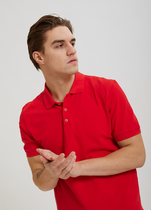Ярко-красная базовая рубашка-поло Sevenext