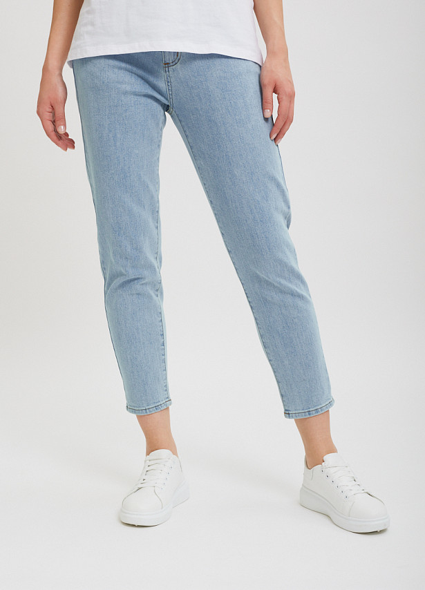 Укороченные голубые джинсы Sevenext