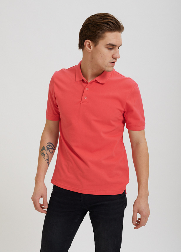 Базовая рубашка-поло Sevenext кораллового оттенка