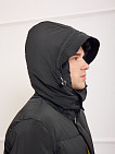 Чёрная утеплённая куртка с капюшоном Sevenext