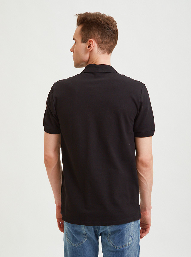 Чёрная базовая рубашка-поло Sevenext