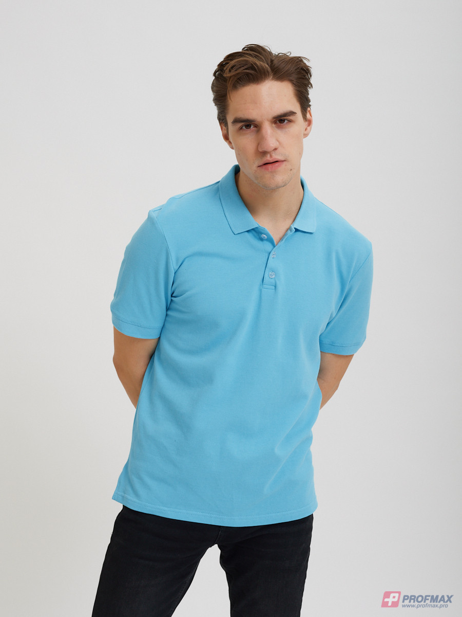 Голубая базовая рубашка-поло Sevenext